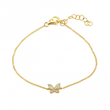 14K Yellow Gold Butterfly Diamond Bracelet-Bracelets-Maurice's Jewelers-YELLOW GOLD-