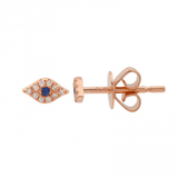 14K Rose Gold Diamond + Sapphire Evil Eye Mini Earrings-Earrings-Maurice's Jewelers-ROSE GOLD-