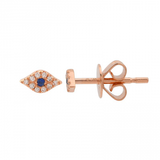 14K Rose Gold Diamond + Sapphire Evil Eye Mini Earrings
