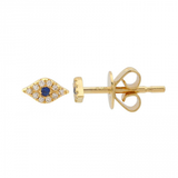 14K Rose Gold Diamond + Sapphire Evil Eye Mini Earrings-Earrings-Maurice's Jewelers-YELLOW GOLD-