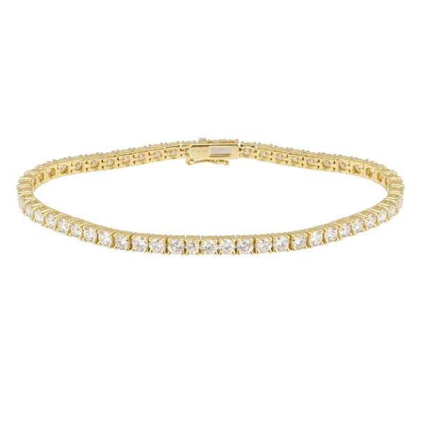 14k Yellow Gold Diamond Classis Tennis Bracelet