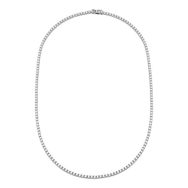 14k White Gold Classic Diamond Tennis Necklace