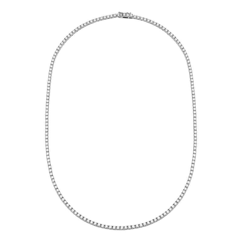 14k White Gold Classic Diamond Tennis Necklace-Necklaces-Maurice's Jewelers-