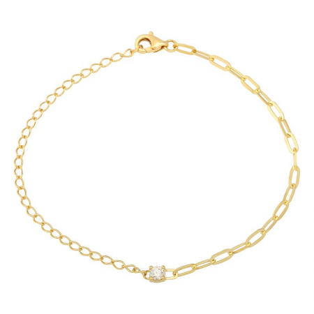14K Yellow Gold Diamond Mixed Chain Bracelet-Bracelets-Maurice's Jewelers-