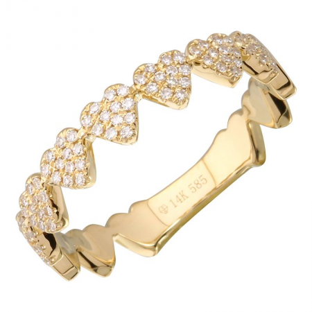 14K Yellow Gold Diamond Heart Ring-Rings-Maurice's Jewelers-