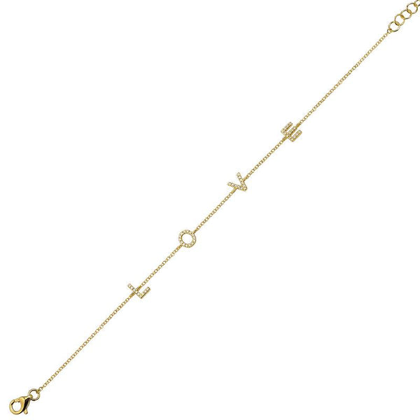 14k Yellow Gold Diamond Love Bracelet-Bracelets-Maurice's Jewelers-