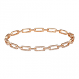 14K Yellow Gold Diamond Fancy Link Bangle-Bangles-Maurice's Jewelers-ROSE GOLD-