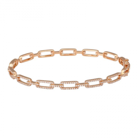 14K Yellow Gold Diamond Fancy Link Bangle-Bangles-Maurice's Jewelers-ROSE GOLD-