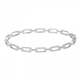 14K Yellow Gold Diamond Fancy Link Bangle-Bangles-Maurice's Jewelers-WHITE GOLD-
