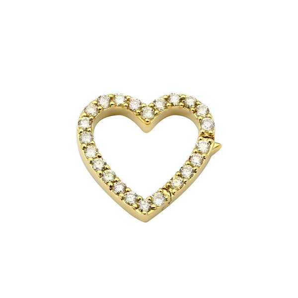 14k Yellow Gold Diamond Open Heart Charm