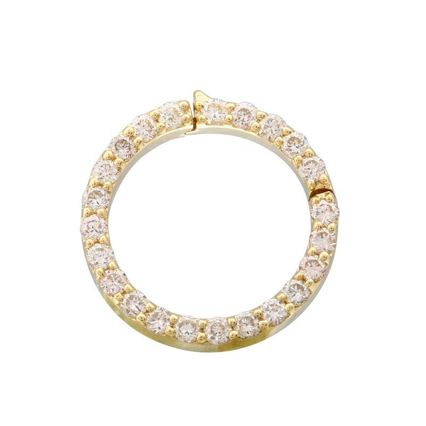 14k Yellow Gold Diamond Circle Charm
