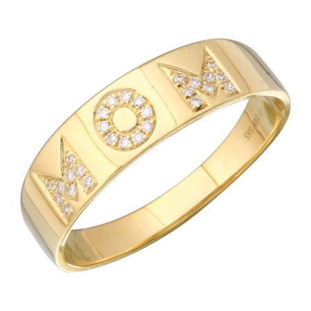 14k Yellow Gold Mom Diamond Ring-Rings-Maurice's Jewelers-