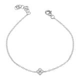 14K Yellow Gold Diamond Clover Bracelet-Bracelets-Maurice's Jewelers-White-