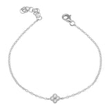 14K White Gold Diamond Clover Bracelet-Bracelets-Maurice's Jewelers-White-