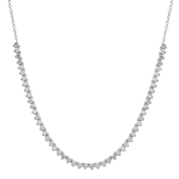 14k White Gold Diamond Tennis Chain Necklace