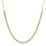 14k Yellow Gold Diamond Tennis Chain Necklace