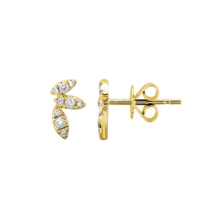 14k Yellow Diamond Trio Stud Earrings