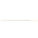 18K White Gold Diamond Tennis Paperclip Bracelet-Bracelets-UNISON (CBG)-ROSE GOLD-