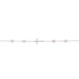 14K White Gold Diamond Cross Bracelet-Bracelets-majolie-WHITE GOLD-