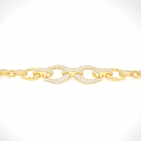 18K Yellow Gold Diamond Horsebit Link Bracelet- ****FLASH SALE****