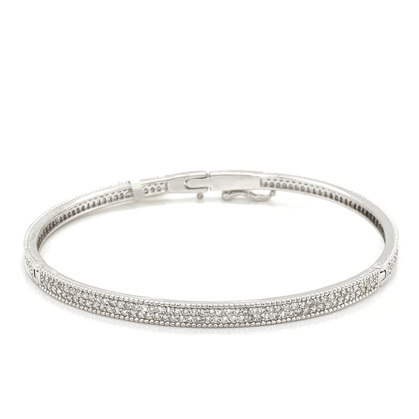 14K White Gold Diamond Pave Bangle-Bracelets-IJM-