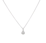 14K White Gold Diamond Cluster Small Necklace-Necklaces-VIMCO DIAMOND CORP-