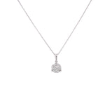 14K White Gold Diamond Cluster Medium Necklace