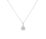 14K White Gold Diamond Cluster Large Necklace-Necklaces-VIMCO DIAMOND CORP-