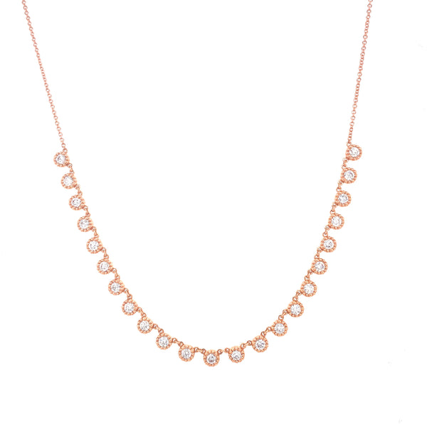 14K White Gold Diamond Choker Adjustable Necklace-Necklaces-gabriel & co-ROSE GOLD-