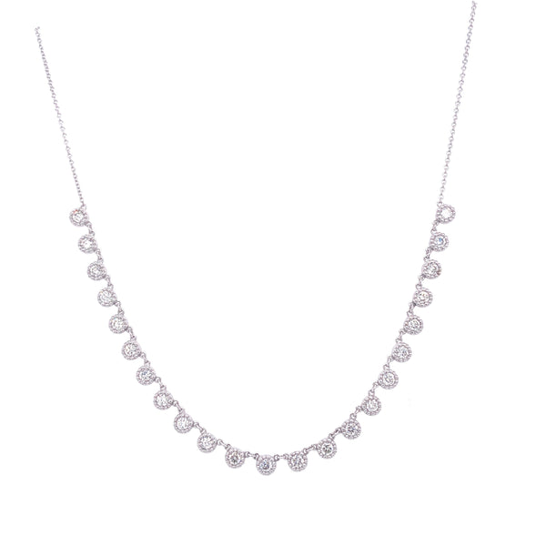 14K White Gold Diamond Choker Adjustable Necklace-Necklaces-gabriel & co-WHITE GOLD-