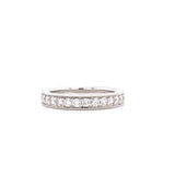 14K White Gold Diamond Milgrain Halfway Band