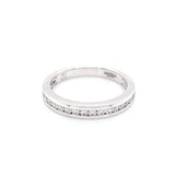 14K White Gold Diamond Channel Set Band-Rings-KGK JEWELRY-