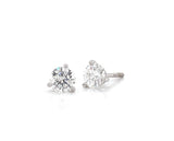 18K White Gold Diamond Solitaire Stud Earrings