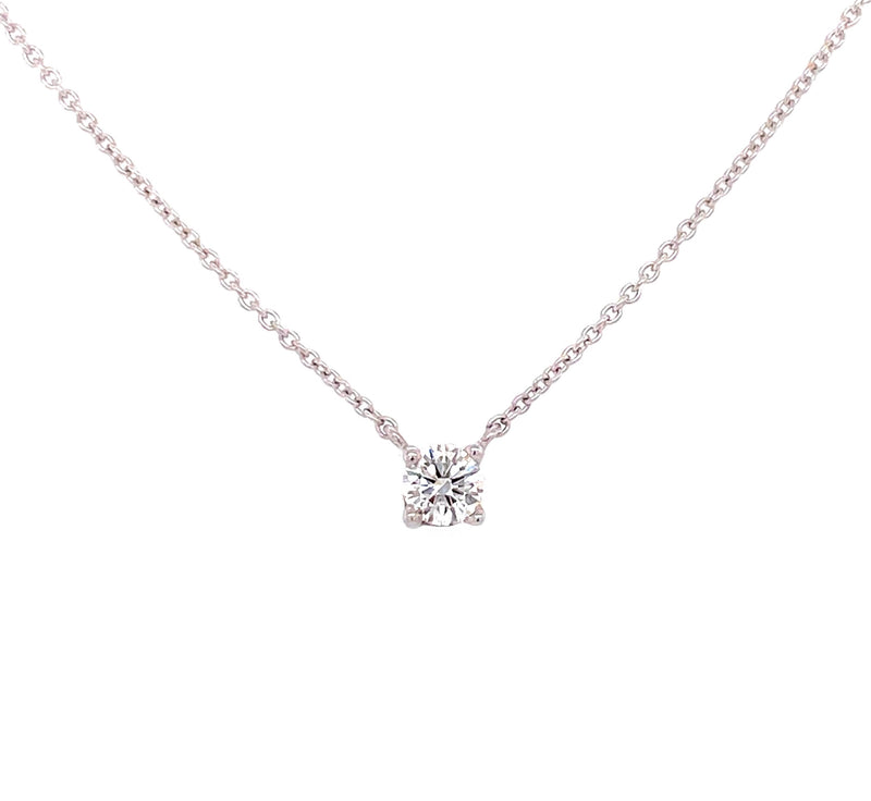 18K White Gold Diamond Solitaire Pendant-Necklaces-FALBER DIAMONDS-