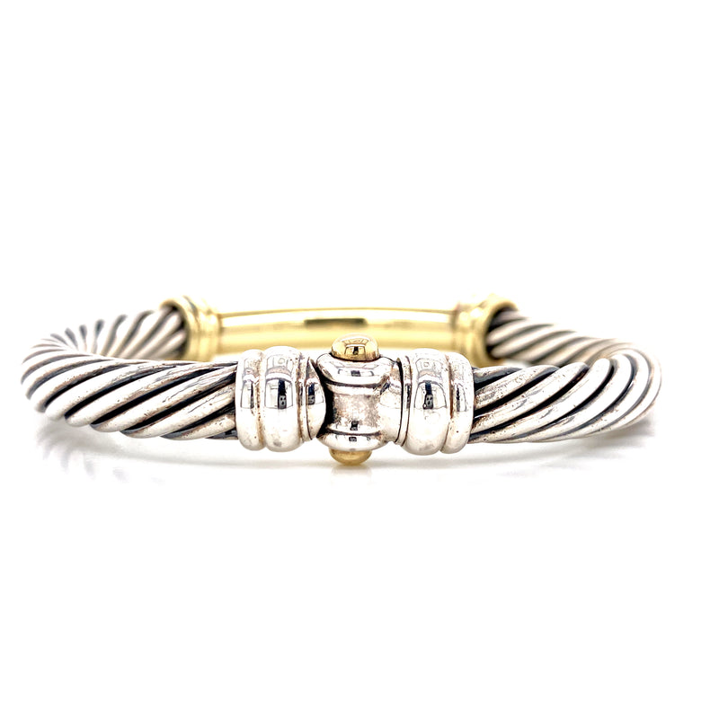 14K Yellow Gold + Sterling Silver Metro Bangle-Bangles-Maurice's Jewelers-