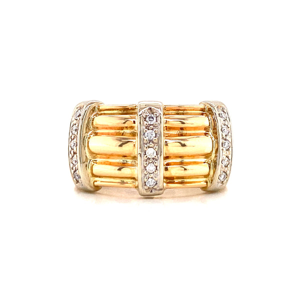 18K White & Yellow Gold Diamond Multi Band Ring-Rings-Maurice's Jewelers-