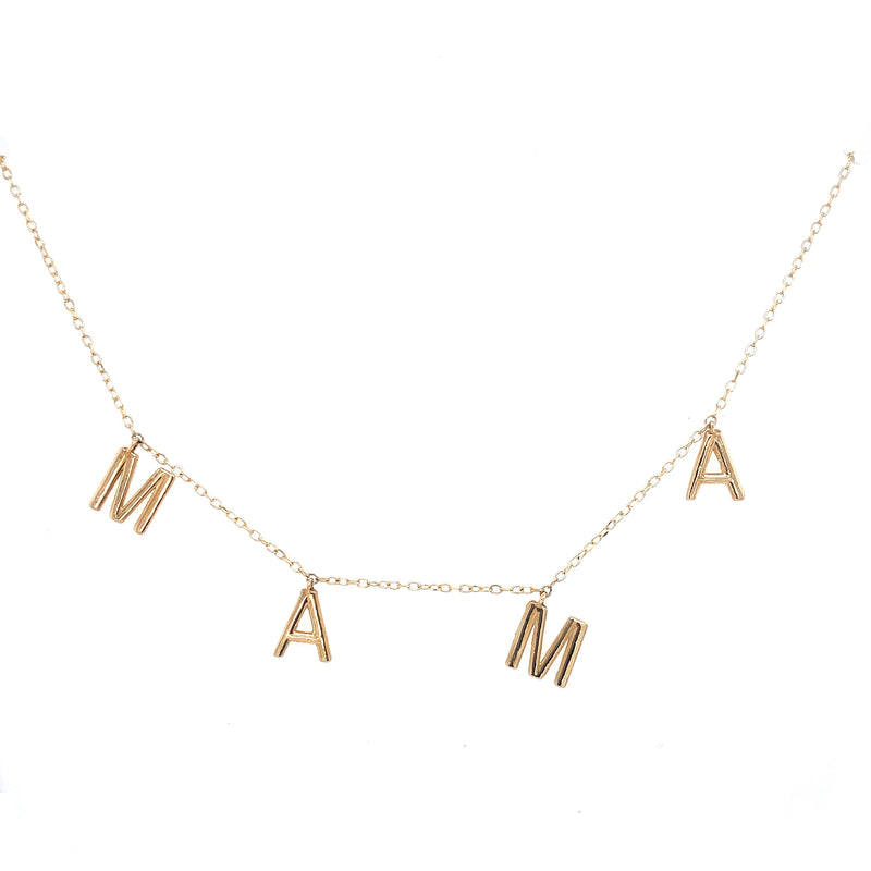 14K Yellow Gold Mama Dangle Necklace-Necklaces-Maurice's Jewelers-