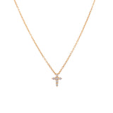 18K White Gold Diamond Mini Cross-Necklaces-JUAN CARLOS GARCIA USA-YELLOW GOLD-