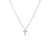 18K White Gold Diamond Mini Cross-Necklaces-JUAN CARLOS GARCIA USA-WHITE GOLD-