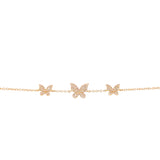 14K Yellow Gold Diamond Triple Butterfly Bracelet-Bracelets-Maurice's Jewelers-