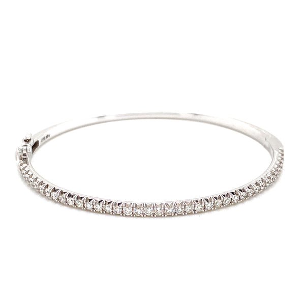 14K White Gold Diamond Bangle-Bangles-MWI Jewelry-