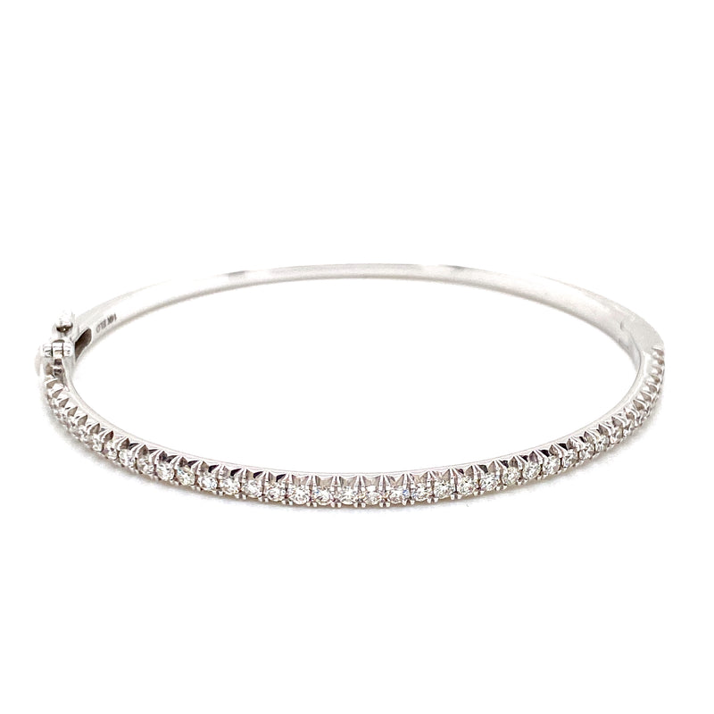 14K White Gold Diamond Bangle-Bangles-MWI Jewelry-