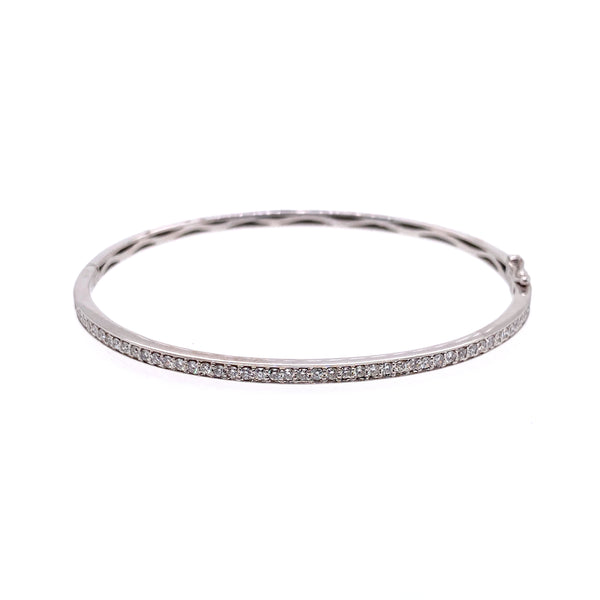 18K White Gold Diamond Hinged Bangle-Bangles-Maurice's Jewelers-