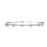 14K Rose Gold Diamond Cluster Station Bangle-Bangles-Maurice's Jewelers-WHITE GOLD-