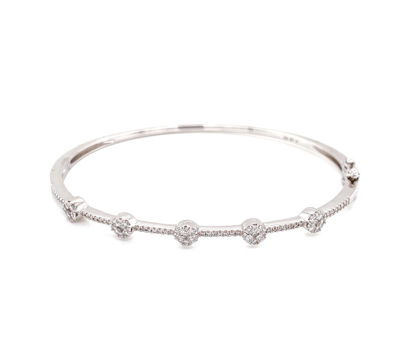 14K Rose Gold Diamond Cluster Station Bangle-Bangles-Maurice's Jewelers-