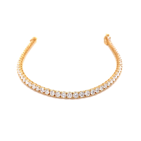18K Yellow Gold Diamond Tennis Bracelet