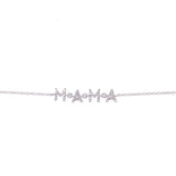 14K White Gold Diamond "Mama" Bracelet