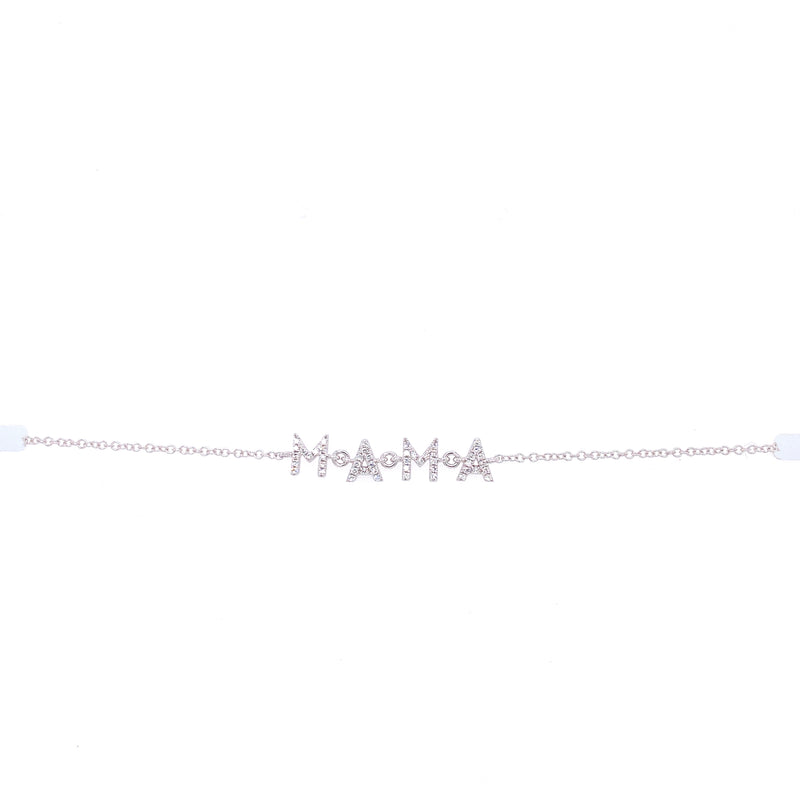 14K Yellow Gold Diamond "Mama" Bracelet