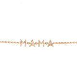 14K Yellow Gold Diamond "Mama" Bracelet