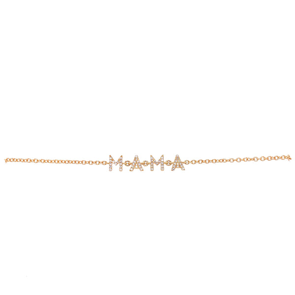 14K Yellow Gold Diamond "Mama" Bracelet-Bracelets-majolie-YELLOW GOLD-